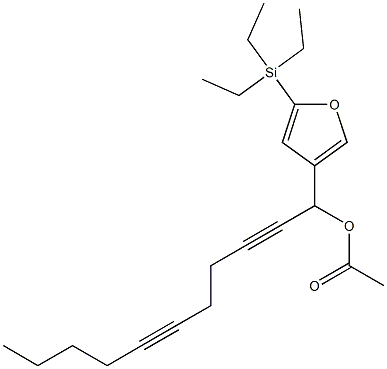 Acetic acid 1-[5-(triethylsilyl)-3-furyl]-2,6-undecadiynyl ester Structure