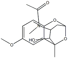4-[Acetyl(methyl)amino]-8-methoxy-2,6-epoxy-6-methyl-3,4,5,6-tetrahydro-2H-1-benzoxocin-5-ol Struktur
