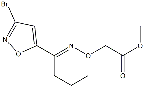 [[(E)-1-(3-ブロモイソオキサゾール-5-イル)ブチリデン]アミノオキシ]酢酸メチル 化学構造式