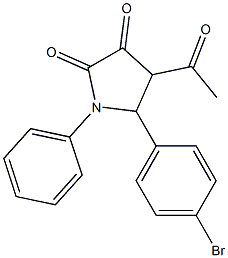 1-Phenyl-4-acetyl-5-(4-bromophenyl)pyrrolidine-2,3-dione Structure