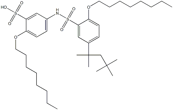 2-Octyloxy-5-[2-octyloxy-5-(1,1,3,3-tetramethylbutyl)phenylsulfonylamino]benzenesulfonic acid Structure