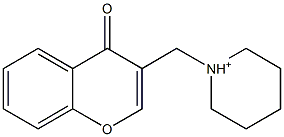 1-[(4-オキソ-4H-1-ベンゾピラン-3-イル)メチル]ピペリジニウム 化学構造式