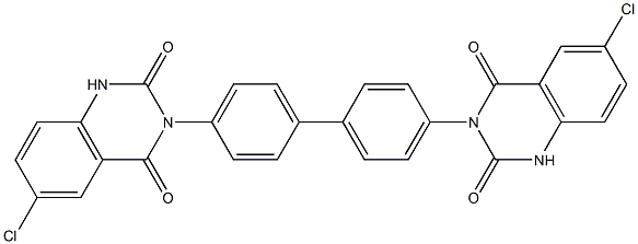 3,3'-(1,1'-ビフェニル-4,4'-ジイル)ビス[6-クロロキナゾリン-2,4(1H,3H)-ジオン] 化学構造式