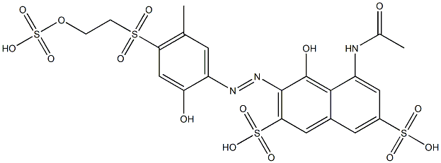 5-Acetylamino-4-hydroxy-3-[2-hydroxy-4-[2-(sulfooxy)ethylsulfonyl]-5-methylphenylazo]-2,7-naphthalenedisulfonic acid 结构式