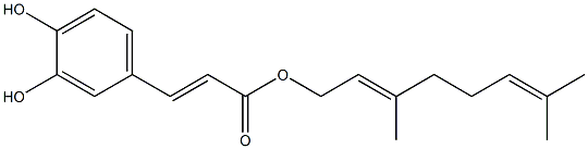 (E)-3-(3,4-Dihydroxyphenyl)propenoic acid 3,7-dimethyl-2,6-octadienyl ester Structure