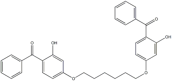 5,5'-[1,6-ヘキサンジイルビス(オキシ)]ビス(2-ベンゾイルフェノール) 化学構造式