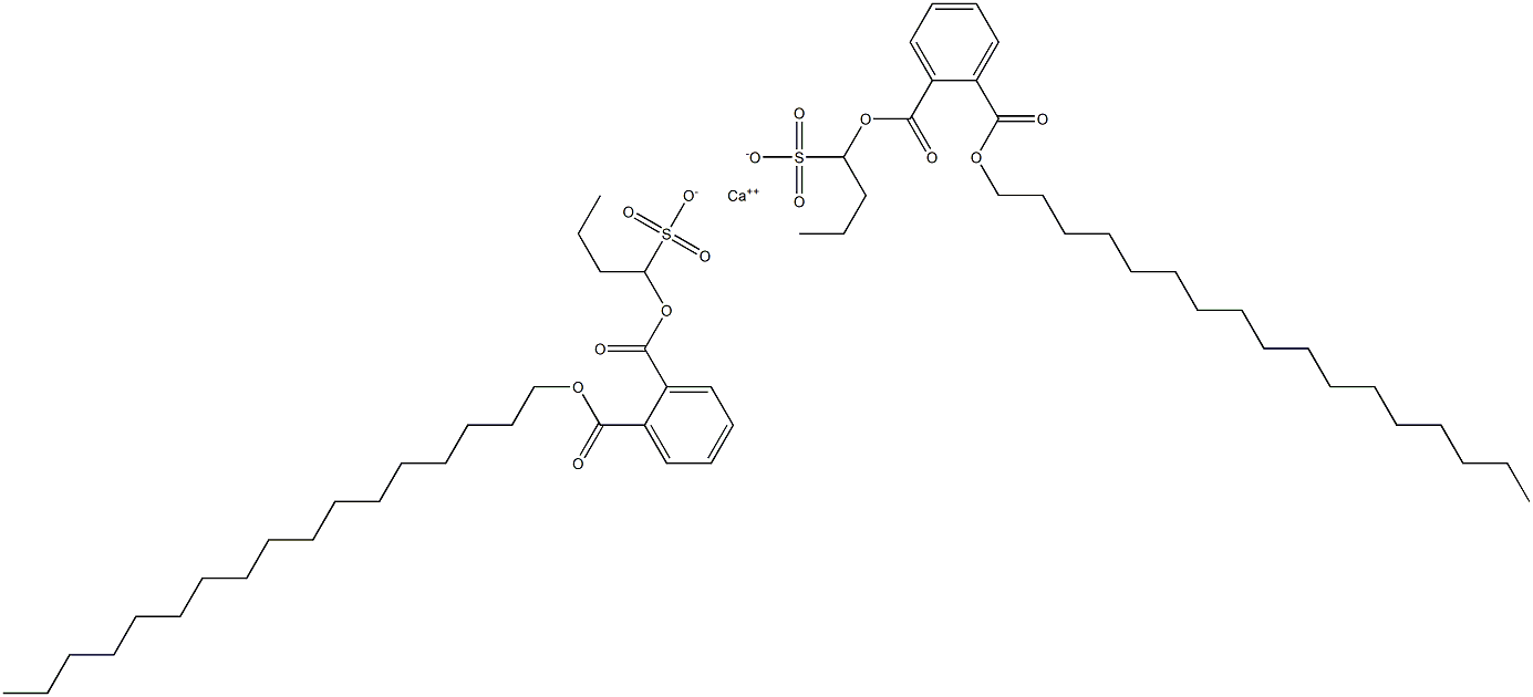 Bis[1-[(2-heptadecyloxycarbonylphenyl)carbonyloxy]butane-1-sulfonic acid]calcium salt Structure