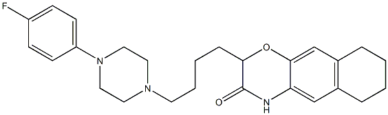 2-[4-[4-(4-フルオロフェニル)ピペラジン-1-イル]ブチル]-6,7,8,9-テトラヒドロ-2H-ナフト[2,3-b][1,4]オキサジン-3(4H)-オン 化学構造式