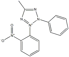 3-(o-Nitrophenyl)-5-methyl-2-phenyl-2H-tetrazol-3-ium Struktur