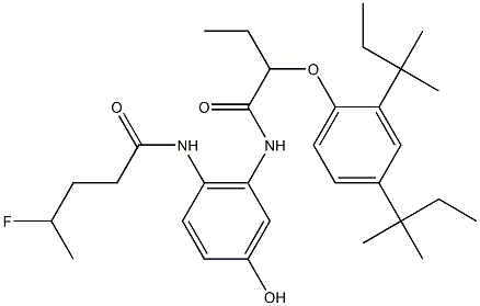 4-(4-フルオロペンタノイルアミノ)-5-[2-(2,4-ジ-tert-アミルフェノキシ)ブチリルアミノ]フェノール 化学構造式
