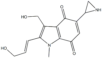 (E)-3-[5-(2-Aziridinyl)-3-hydroxymethyl-4,7-dioxo-1-methyl-1H-indol-2-yl]-2-propen-1-ol Struktur