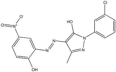 1-(m-Chlorophenyl)-4-(2-hydroxy-5-nitrophenylazo)-3-methyl-1H-pyrazol-5-ol Structure