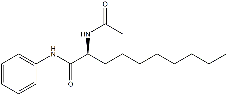 [S,(-)]-2-アセチルアミノ-N-フェニルデカンアミド 化学構造式