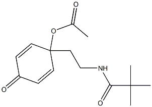 N-[2-(1-アセトキシ-4-オキソ-2,5-シクロヘキサジエニル)エチル]-2,2-ジメチルプロパンアミド 化学構造式