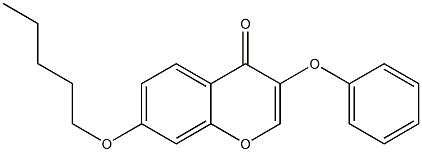 3-フェノキシ-7-ペンチルオキシ-4H-1-ベンゾピラン-4-オン 化学構造式