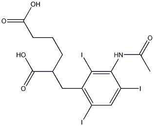 2-[(3-Acetylamino-2,4,6-triiodophenyl)methyl]adipic acid Structure