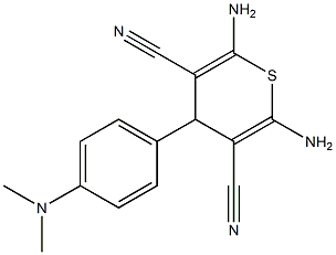 2,6-ジアミノ-4-(4-ジメチルアミノフェニル)-4H-チオピラン-3,5-ジカルボニトリル 化学構造式