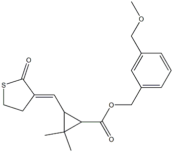 3-[[(3E)-2-オキソチオラン-3-イリデン]メチル]-2,2-ジメチルシクロプロパンカルボン酸3-(メトキシメチル)ベンジル 化学構造式