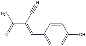 4-ヒドロキシ-α-シアノ-trans-シンナムアミド 化学構造式