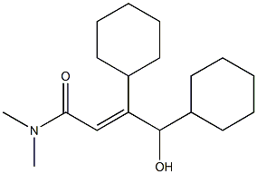 (E)-3-(Cyclohexylhydroxymethyl)-3-cyclohexyl-N,N-dimethylpropenamide Struktur