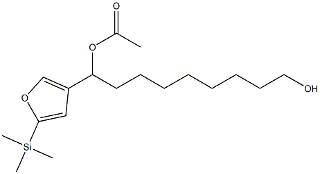 Acetic acid 1-[5-(trimethylsilyl)-3-furyl]-9-hydroxynonyl ester,,结构式