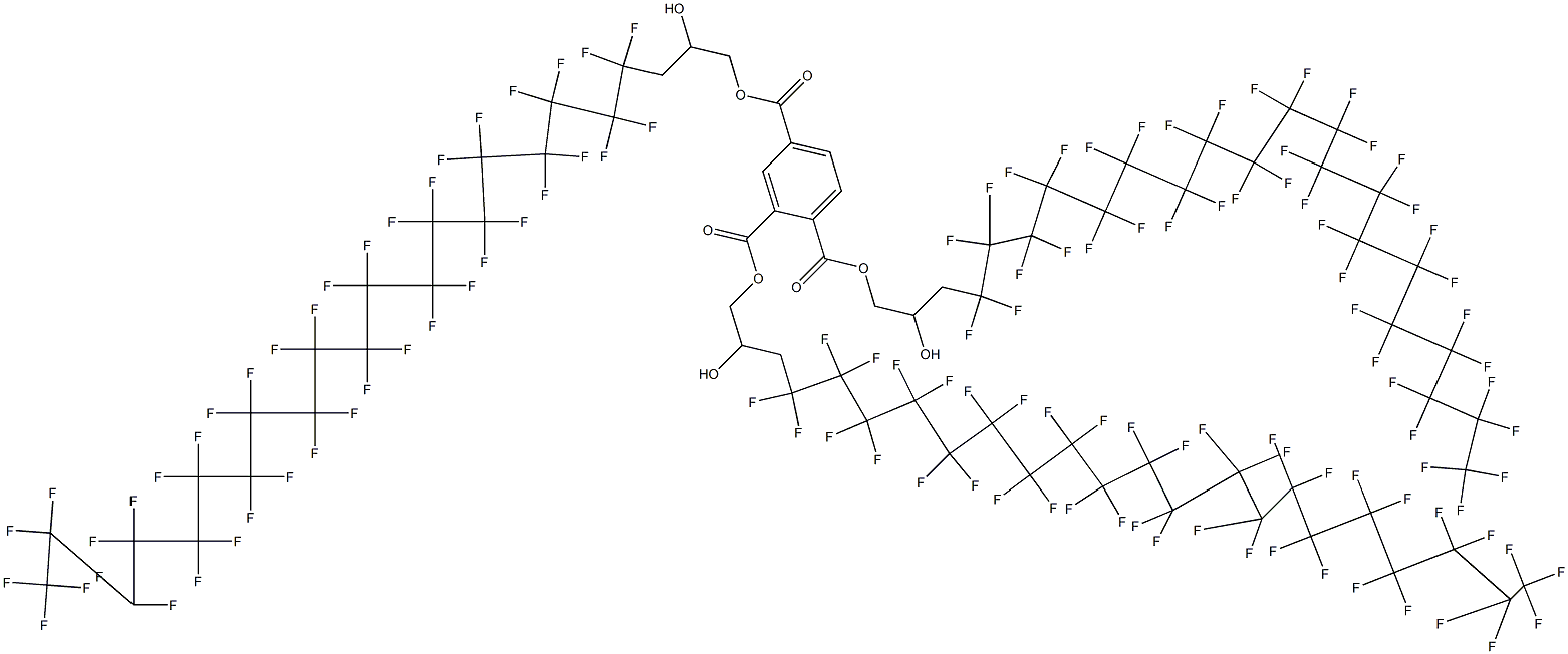 1,2,4-Benzenetricarboxylic acid tris[3-(hentetracontafluoroicosyl)-2-hydroxypropyl] ester 结构式