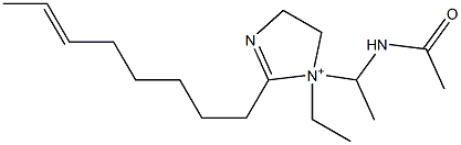 1-[1-(Acetylamino)ethyl]-1-ethyl-2-(6-octenyl)-2-imidazoline-1-ium 结构式