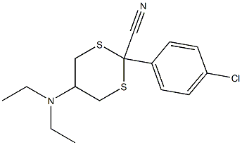 2-(4-Chlorophenyl)-5-(diethylamino)-1,3-dithiane-2-carbonitrile Struktur