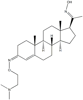 (3Z,20E)-3-[2-(Dimethylamino)ethoxyimino]pregn-4-en-20-one oxime Struktur
