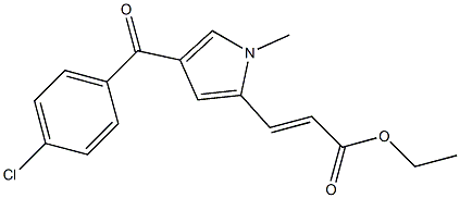 (E)-3-[1-メチル-4-[4-クロロベンゾイル]-1H-ピロール-2-イル]アクリル酸エチル 化学構造式