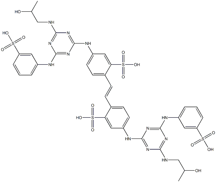 4,4'-Bis[6-(m-sulfoanilino)-4-(2-hydroxypropylamino)-1,3,5-triazin-2-ylamino]-2,2'-stilbenedisulfonic acid Struktur