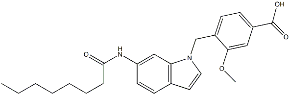 4-[6-(Octanoylamino)-1H-indol-1-ylmethyl]-3-methoxybenzoic acid Struktur
