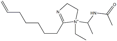 1-[1-(Acetylamino)ethyl]-1-ethyl-2-(6-heptenyl)-2-imidazoline-1-ium Structure