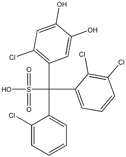 (2-Chlorophenyl)(2,3-dichlorophenyl)(6-chloro-3,4-dihydroxyphenyl)methanesulfonic acid Struktur