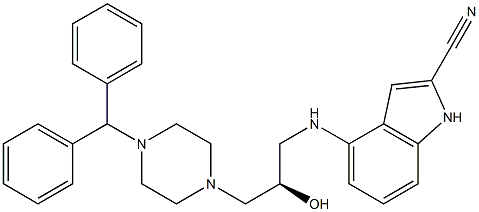 (+)-4-[(R)-3-(4-Diphenylmethylpiperazine-1-yl)-2-hydroxypropylamino]-1H-indole-2-carbonitrile