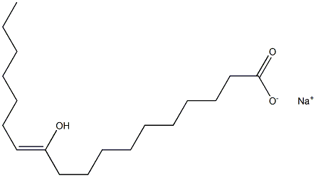 (Z)-11-Hydroxy-11-octadecenoic acid sodium salt Structure