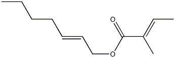 (E)-2-Methyl-2-butenoic acid 2-heptenyl ester Structure