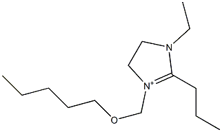 1-エチル-2-プロピル-3-[(ペンチルオキシ)メチル]-4,5-ジヒドロ-1H-イミダゾール-3-イウム 化学構造式