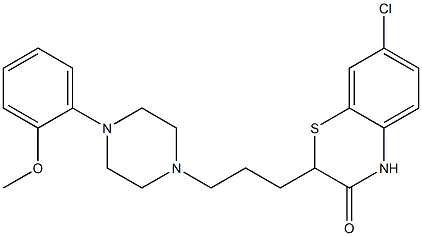 2-[3-[4-(2-メトキシフェニル)ピペラジン-1-イル]プロピル]-7-クロロ-2H-1,4-ベンゾチアジン-3(4H)-オン 化学構造式