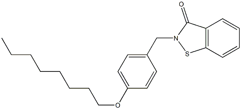 2-[4-(オクチルオキシ)ベンジル]-1,2-ベンゾイソチアゾール-3(2H)-オン 化学構造式