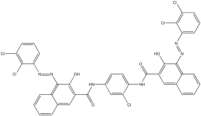 N,N'-(2-Chloro-1,4-phenylene)bis[4-[(2,3-dichlorophenyl)azo]-3-hydroxy-2-naphthalenecarboxamide],,结构式