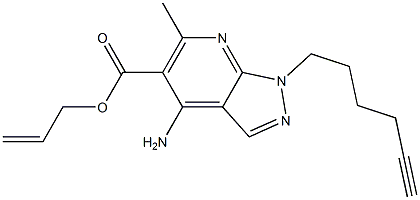 1-(5-Hexynyl)-4-amino-6-methyl-1H-pyrazolo[3,4-b]pyridine-5-carboxylic acid 2-propenyl ester|