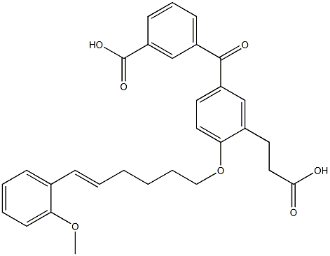 5-(3-Carboxybenzoyl)-2-[(E)-6-(2-methoxyphenyl)-5-hexenyloxy]benzenepropanoic acid Structure