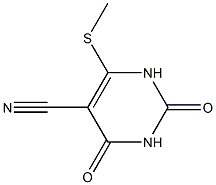 1,2,3,4-Tetrahydro-2,4-dioxo-6-(methylthio)pyrimidine-5-carbonitrile Struktur