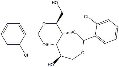 1-O,4-O:3-O,5-O-Bis(2-chlorobenzylidene)-L-glucitol 结构式