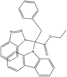 2-(1H-Benzotriazol-1-yl)-2-(9H-carbazol-9-yl)-3-phenylpropanoic acid ethyl ester Struktur