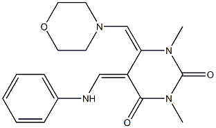 (5Z,6E)-5,6-Dihydro-6-morpholinomethylene-5-phenylaminomethylene-1,3-dimethylpyrimidine-2,4(1H,3H)-dione Structure