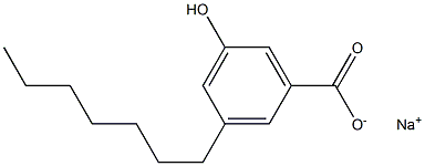 3-Heptyl-5-hydroxybenzoic acid sodium salt 结构式