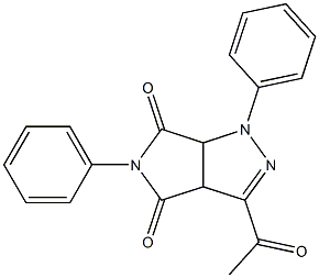 1,3a,4,5,6,6a-Hexahydro-3-acetyl-4,6-dioxo-5-(phenyl)-1-(phenyl)pyrrolo[3,4-c]pyrazole Structure
