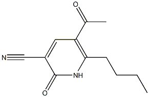 5-Acetyl-1,2-dihydro-6-butyl-2-oxopyridine-3-carbonitrile Struktur